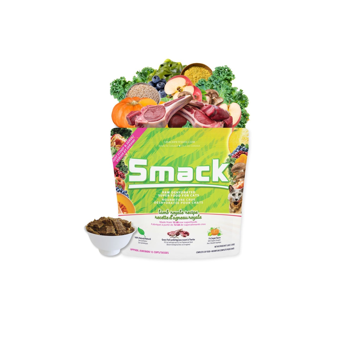 3x Lamb Royale 1.5kg + FREE Lamb Royale 1.5kg (Cat) Crunchy Style Smack Pet Food 
