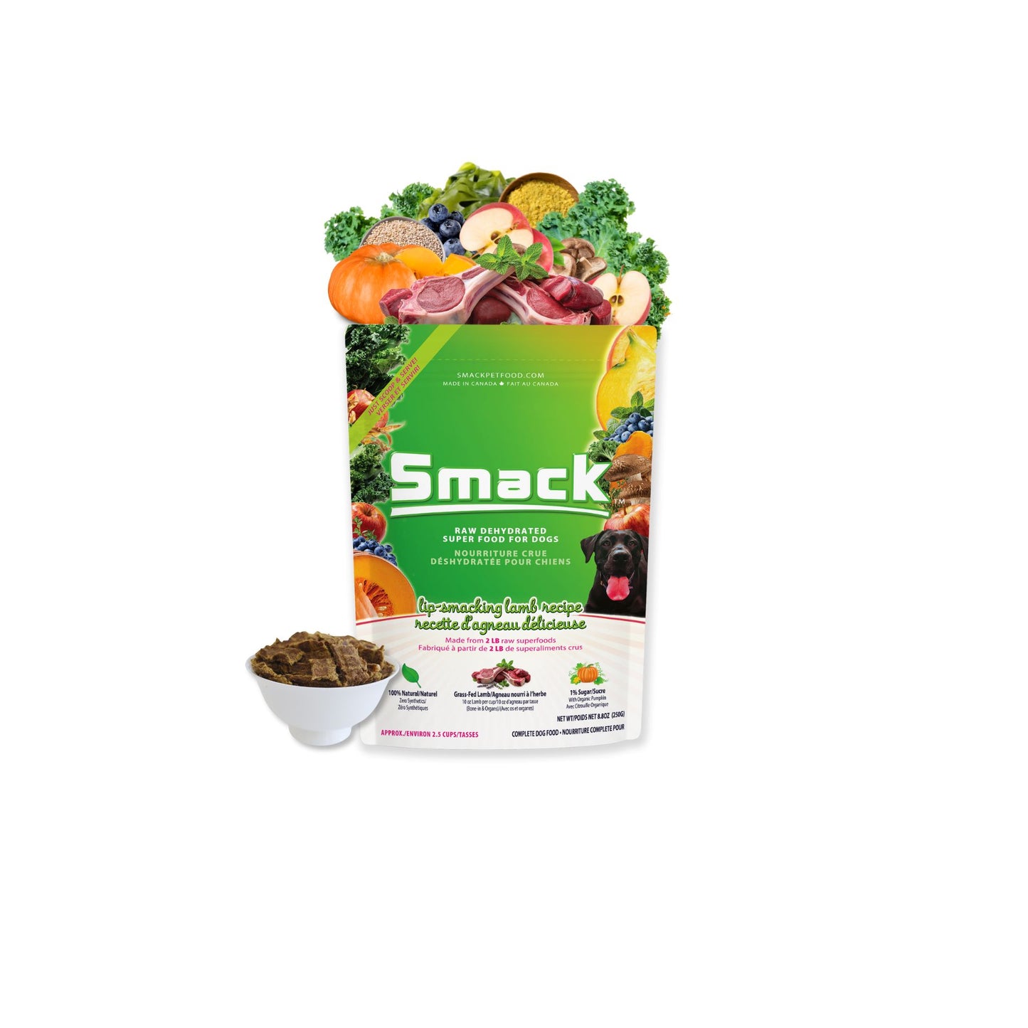 3x Lip-Smacking Lamb 250g + FREE Lip-Smacking Lamb 250g (Dog) Crunchy Style Smack Pet Food 