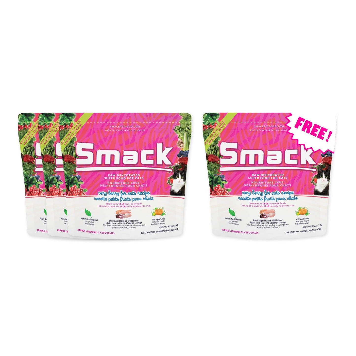3x Very Berry for Cats 1.5kg + FREE Very Berry for Cats 1.5kg (Cat) Crunchy Style Smack Pet Food 3x Very Berry for Cats 1.5kg + FREE Very Berry for Cats 1.5kg 