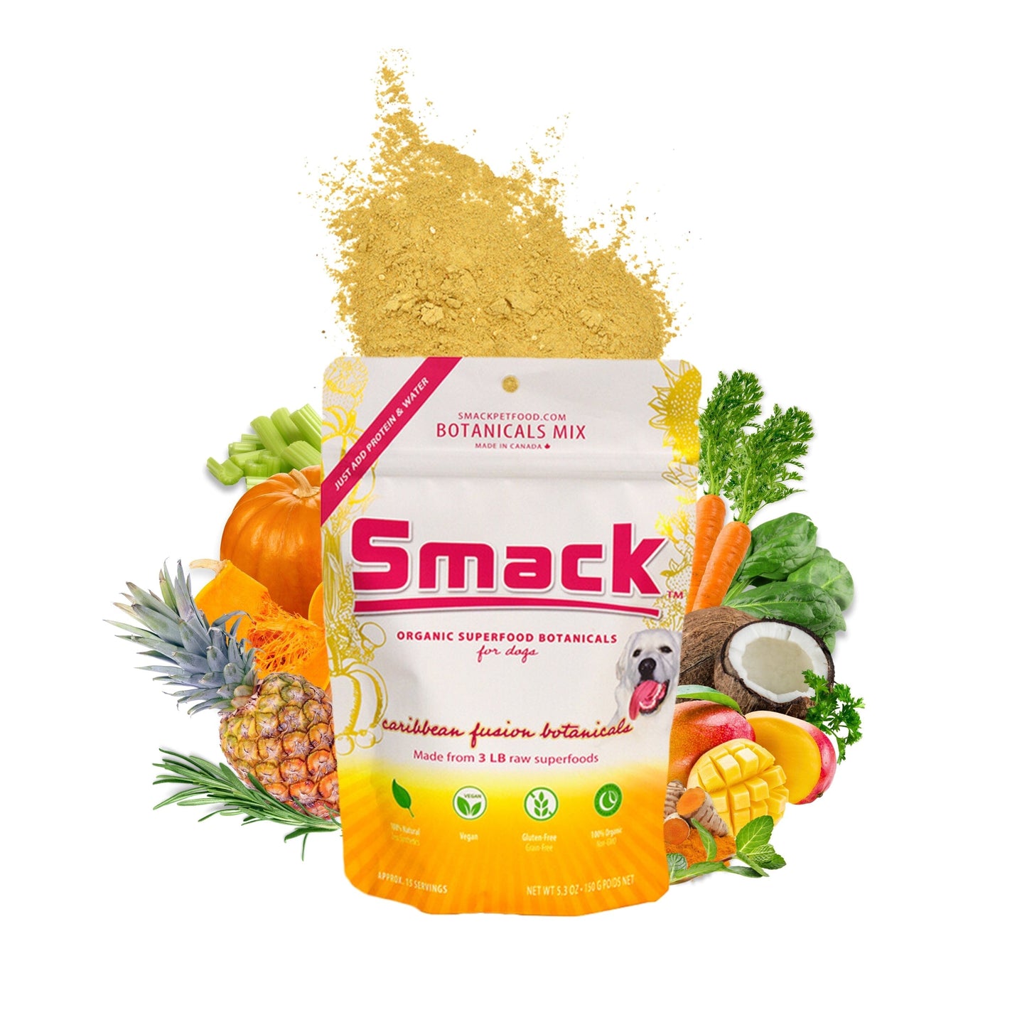 Caribbean Fusion Botanicals | B&B Co. | DOG Botanicals Mix Smack Pet Food 
