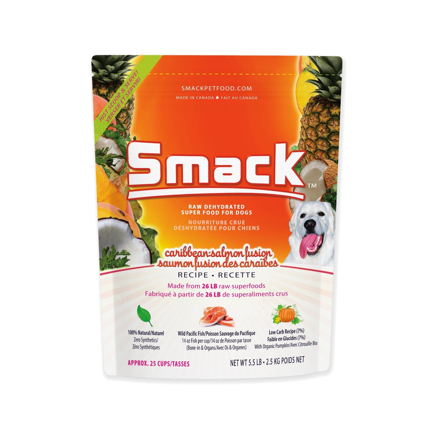Caribbean-Salmon Fusion | W1 | DOG Crunchy Style Smack Pet Food 2.5 kg | Case of 3 