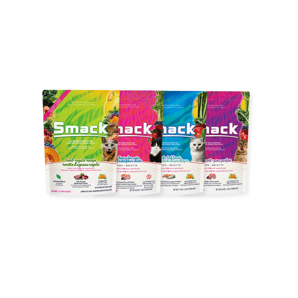 
                  
                    Meal Variety Pack for Cats Crunchy Style Smack Pet Food 4-Pack | 1 of each 3 recipes 
                  
                
