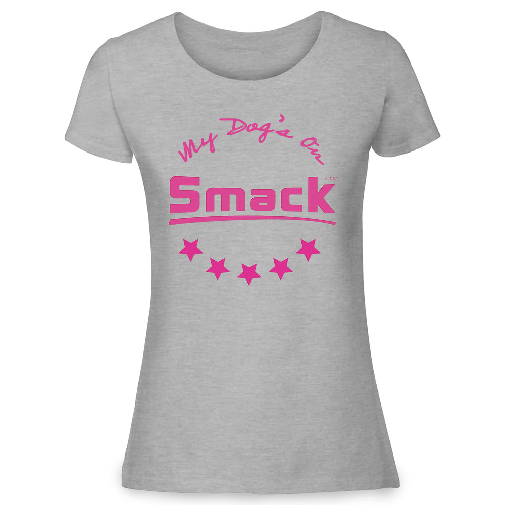 My Dog's on Smack™ T-Shirt - Ladies - Sport Grey Apparel Smack Pet Food 