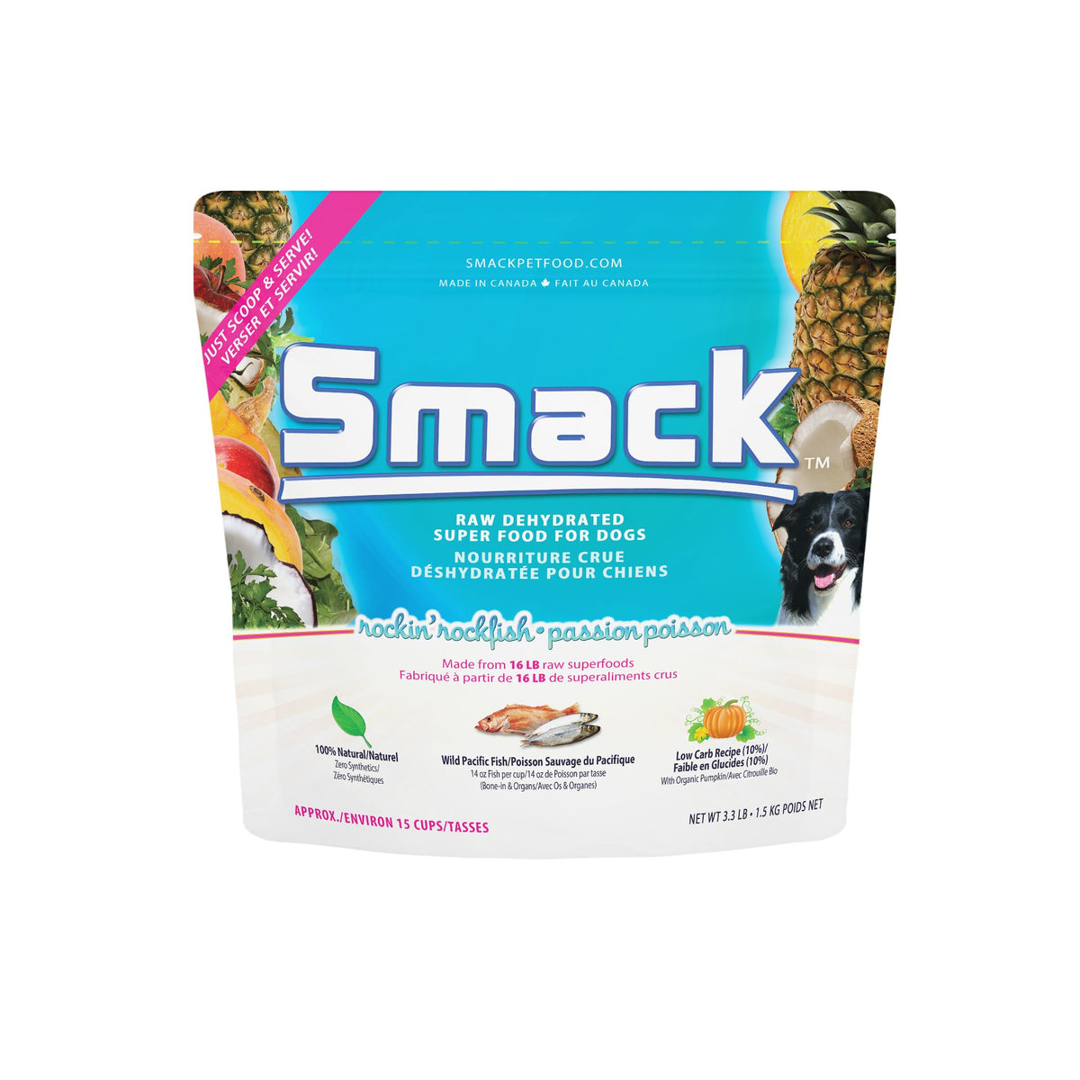 Rockin' Rockfish (DOG) Crunchy Style Smack Pet Food 1.5 kg (15 cups) 