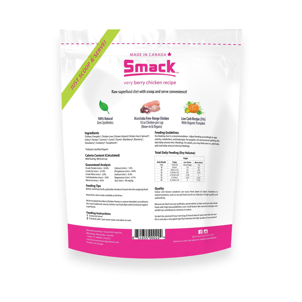 Very Berry Chicken (DOG) Crunchy Style Smack Pet Food 